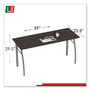 Linea Italia Trento Line Rectangular Desk, 59.13" x 23.63" x 29.5", Mocha (LITTR742MOC) View Product Image