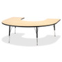 Jonti-Craft Berries Adult Black Edge Horseshoe Table - Laminated Horseshoe-shaped, Maple Top - Four Leg Base - 4 Legs - Height Adjustable - 24" to 31" Adjustment - 66" Table Top Length x 60" Table Top Width x 1.13" Table Top Thickness - JNT6445JCA011 Product Image 