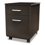 Linea Italia Trento Line Mobile Pedestal File, Left or Right, 2-Drawers: Box/File, Legal/Letter, Mocha, 16.5" x 19.75" x 23.63" View Product Image