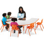 Jonti-Craft Berries Prism Horseshoe Student Table - Laminated Horseshoe-shaped, Teal Top - Four Leg Base - 4 Legs - Height Adjustable - 24" to 31" Adjustment - 66" Table Top Length x 60" Table Top Width x 1.13" Table Top Thickness - JNT6445JCA005 Product Image 