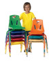 Jonti-Craft Berries Plastic Chair with Powder Coated Legs - Steel Frame Material - Four-legged Base - Red - JNT8120JC1008 Product Image 