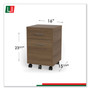 Linea Italia Urban Mobile File Pedestal, Left or Right, 2-Drawers: Box/File, Legal/A4, Natural Walnut, 16" x 15.25" x 23.75" (LITUR610NW) View Product Image