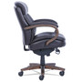 La-Z-Boy Woodbury Mid-Back Executive Chair, Supports Up to 300 lb, 18.75" to 21.75" Seat Height, Brown Seat/Back, Weathered Sand Base (LZB48963B) View Product Image