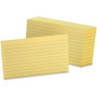 Oxford Colored Ruled Index Cards - Front Ruling Surface - Ruled Front Ruling - 90 lb Basis Weight - 3" x 5" Sheet Size - Canary Paper Product Image 