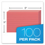 Oxford Ruled Index Cards, 3 x 5, Cherry, 100/Pack (OXF7321CHE) View Product Image