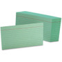 Oxford Colored Ruled Index Cards - Front Ruling Surface - Ruled Front Ruling - 90 lb Basis Weight - 3" x 5" Sheet Size - Green Paper Product Image 