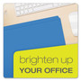 Pendaflex Double-Ply Reinforced Top Tab Colored File Folders, Straight Tabs, Letter Size, 0.75" Expansion, Blue, 100/Box View Product Image