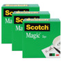 Scotch Magic Tape Refill, 1" Core, 0.5" x 36 yds, Clear, 3/Pack View Product Image