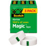 Scotch 1/2"W Magic Tape - 36 yd Length x 0.50" Width - 1" Core - Matte - Clear - For Mending, Splicing - (MMM810H3) Product Image 