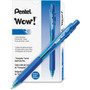 Pentel WOW! Ballpoint Pen, Retractable, Medium 1 mm, Blue Ink, Translucent Blue/Blue Barrel, Dozen View Product Image