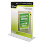 NuDell Clear Plastic T-Shaped Countertop Sign Holder, Two-Sided, Bottom-Load, Horizontal/Vertical Orientation, 8.5 x 11 Insert View Product Image