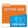 Pendaflex Colored File Folders, 1/3-Cut Tabs: Assorted, Letter Size, Orange/Light Orange, 100/Box (PFX15213ORA) View Product Image