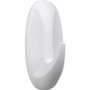 Command General Purpose Hooks, Large, Plastic, White, 5 lb Capacity, 1 Hook and 2 Strips/Pack MMM17083ES View Product Image