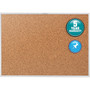 Quartet Classic Series Bulletin Board - 36" Board Height x 60" Board Width - Brown Natural Cork Surface - Heavy-gauge, Self-healing, Heavy Duty - Silver Aluminum Frame Product Image 