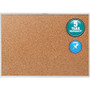 Quartet Classic Series Bulletin Board - 36" Board Height x 60" Board Width - Brown Natural Cork Surface - Heavy-gauge, Self-healing, Heavy Duty - Silver Aluminum Frame Product Image 