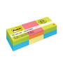 Post-it Notes Mini Cubes, 1.88" x 1.88", Green Wave and Orange Wave Collections, 400 Sheets/Cube, 3 Cubes/Pack View Product Image