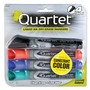 Quartet EnduraGlide Dry Erase Marker, Broad Chisel Tip, Assorted Colors, 4/Set View Product Image