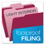 Pendaflex Colored File Folders, 1/3-Cut Tabs: Assorted, Letter Size, Burgundy/Light Burgundy, 100/Box View Product Image