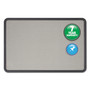 Quartet Contour Fabric Bulletin Board, 36" x 24", Gray Surface, Black Plastic Frame View Product Image