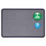 Quartet Contour Fabric Bulletin Board, 48" x 36", Light Blue Surface, Navy Blue Plastic Frame View Product Image
