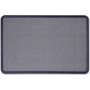 Quartet Contour Fabric Bulletin Board, 48" x 36", Light Blue Surface, Navy Blue Plastic Frame View Product Image