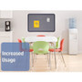 Quartet Contour Fabric Bulletin Board, 48" x 36", Light Blue Surface, Navy Blue Plastic Frame View Product Image