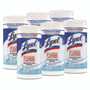 LYSOL Brand Disinfecting Wipes, 1-Ply, 7 x 7.25, Crisp Linen, White, 80 Wipes/Canister, 6 Canisters/Carton View Product Image