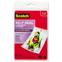 Scotch Self-Sealing Laminating Pouches, 9.5 mil, 4.38" x 6.38", Gloss Clear, 5/Pack View Product Image