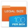 Pendaflex Colored File Folders, 1/3-Cut Tabs: Assorted, Legal Size, Orange/Light Orange, 100/Box (PFX15313ORA) View Product Image