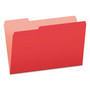 Pendaflex Colored File Folders, 1/3-Cut Tabs: Assorted, Legal Size, Red/Light Red, 100/Box (PFX15313RED) View Product Image