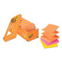 Post-it Dispenser Notes Super Sticky Pop-up 3 x 3 Note Refill, 3" x 3", Energy Boost Collection Colors, 90 Sheets/Pad, 18 Pads/Pack (MMMR33018SSAUCP) View Product Image