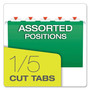 Pendaflex Colored Reinforced Hanging Folders, Legal Size, 1/5-Cut Tabs, Bright Green, 25/Box View Product Image
