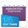 Pendaflex Colored Reinforced Hanging Folders, Legal Size, 1/5-Cut Tabs, Violet, 25/Box View Product Image