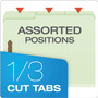 Pendaflex Heavy-Duty Pressboard Folders with Embossed Fasteners, 1/3-Cut Tabs, 2" Expansion, 2 Fasteners, Letter Size, Green, 25/Box View Product Image