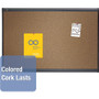 Quartet Prestige Colored Cork Bulletin Board, 48" x 36", Brown Surface, Graphite Gray Fiberboard/Plastic Frame View Product Image