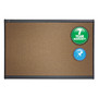 Quartet Prestige Bulletin Board - 36" Board Height x 48" Board Width - Brown Cork Surface - Self-healing, Durable - Graphite Frame - 36" Width Product Image 