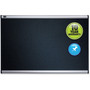 Quartet Prestige Black Embossed Foam Bulletin Board, 48" x 36", Black Surface, Silver Aluminum/Plastic Frame View Product Image