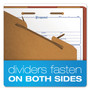 Pendaflex Six-Section Pressboard Classification Folders, 2" Expansion, 2 Dividers, 6 Fasteners, Legal Size, Red Exterior, 10/Box View Product Image
