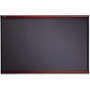 Prestige Bulletin Board, Diamond Mesh Fabric, 48 X 36, Gray/mahogany Frame (QRTB444M) View Product Image