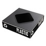 Safco Public Square Recycling Container Lid, Square Opening, 15.25w x 15.25d x 2h, Black (SAF2989BL) View Product Image