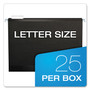 Pendaflex Colored Reinforced Hanging Folders, Letter Size, 1/5-Cut Tabs, Black, 25/Box View Product Image