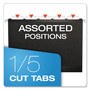 Pendaflex Colored Reinforced Hanging Folders, Letter Size, 1/5-Cut Tabs, Black, 25/Box View Product Image