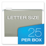 Pendaflex Colored Reinforced Hanging Folders, Letter Size, 1/5-Cut Tabs, Gray, 25/Box View Product Image