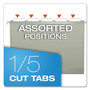 Pendaflex Colored Reinforced Hanging Folders, Letter Size, 1/5-Cut Tabs, Gray, 25/Box View Product Image