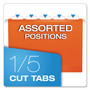 Pendaflex Colored Reinforced Hanging Folders, Letter Size, 1/5-Cut Tabs, Orange, 25/Box View Product Image