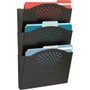 Safco Triple Letter-Size Steel Wall Pockets - 3 Pocket(s) - 18" Height x 12" Width x 3.50" Depth - Mar Resistant, Durable, Sturdy - Powder Coated - Black Product Image 