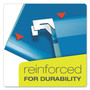 Pendaflex Extra Capacity Reinforced Hanging File Folders with Box Bottom, 2" Capacity, Letter Size, 1/5-Cut Tabs, Blue, 25/Box View Product Image
