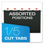 Pendaflex Colored Reinforced Hanging Folders, Legal Size, 1/5-Cut Tabs, Black, 25/Box View Product Image