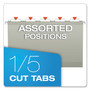 Pendaflex Colored Reinforced Hanging Folders, Legal Size, 1/5-Cut Tabs, Gray, 25/Box View Product Image