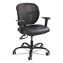 Safco Vue Intensive-Use Mesh Task Chair, Supports Up to 500 lb, 18.5" to 21" Seat Height, Black Vinyl Seat/Back, Black Base (SAF3397BV) View Product Image